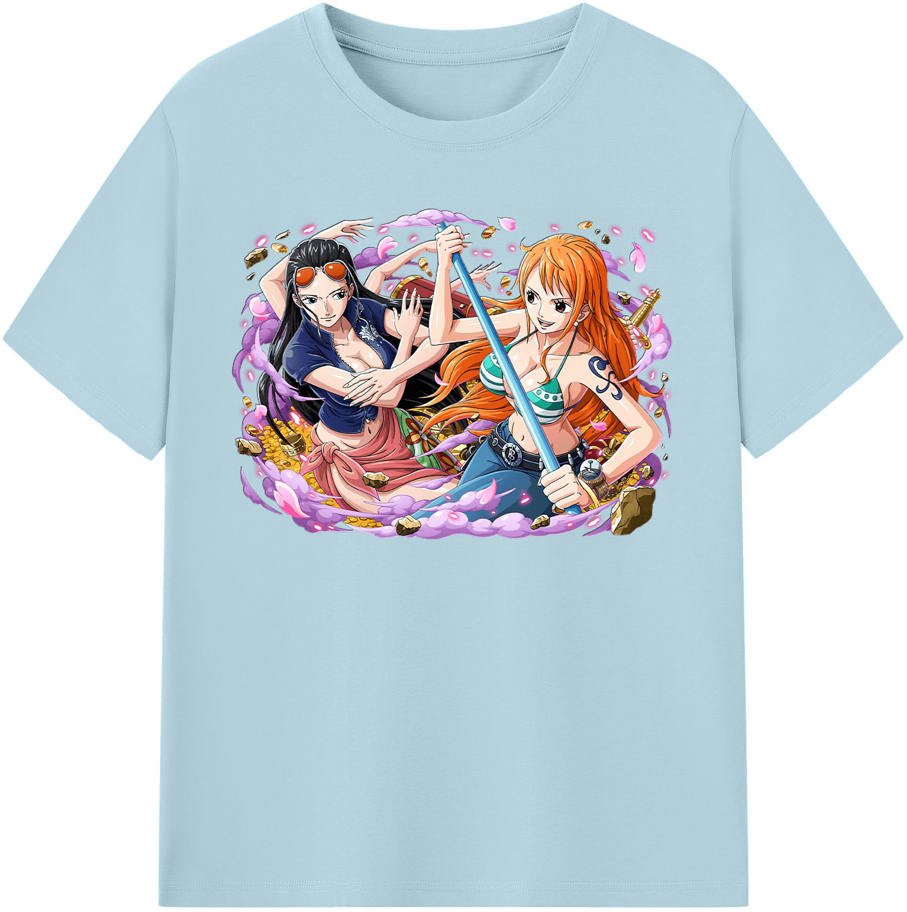 ワンピース ニコ・ロビン ONE PIECE Nico Robin 綿100％半袖Tシャツ（フロントプリント）